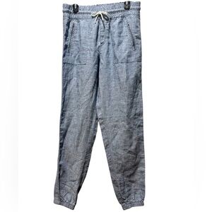 Athleta Cabo Linen Drawstring Joggers Blue Size 8T